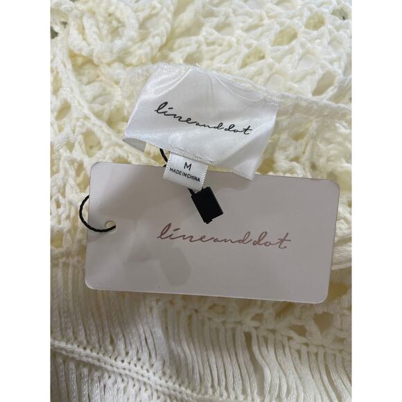 Line and Dot Karolina Crochet Knit Dress Ivory Sz. Med NWT Fully Lined Open Back - Picture 7 of 10